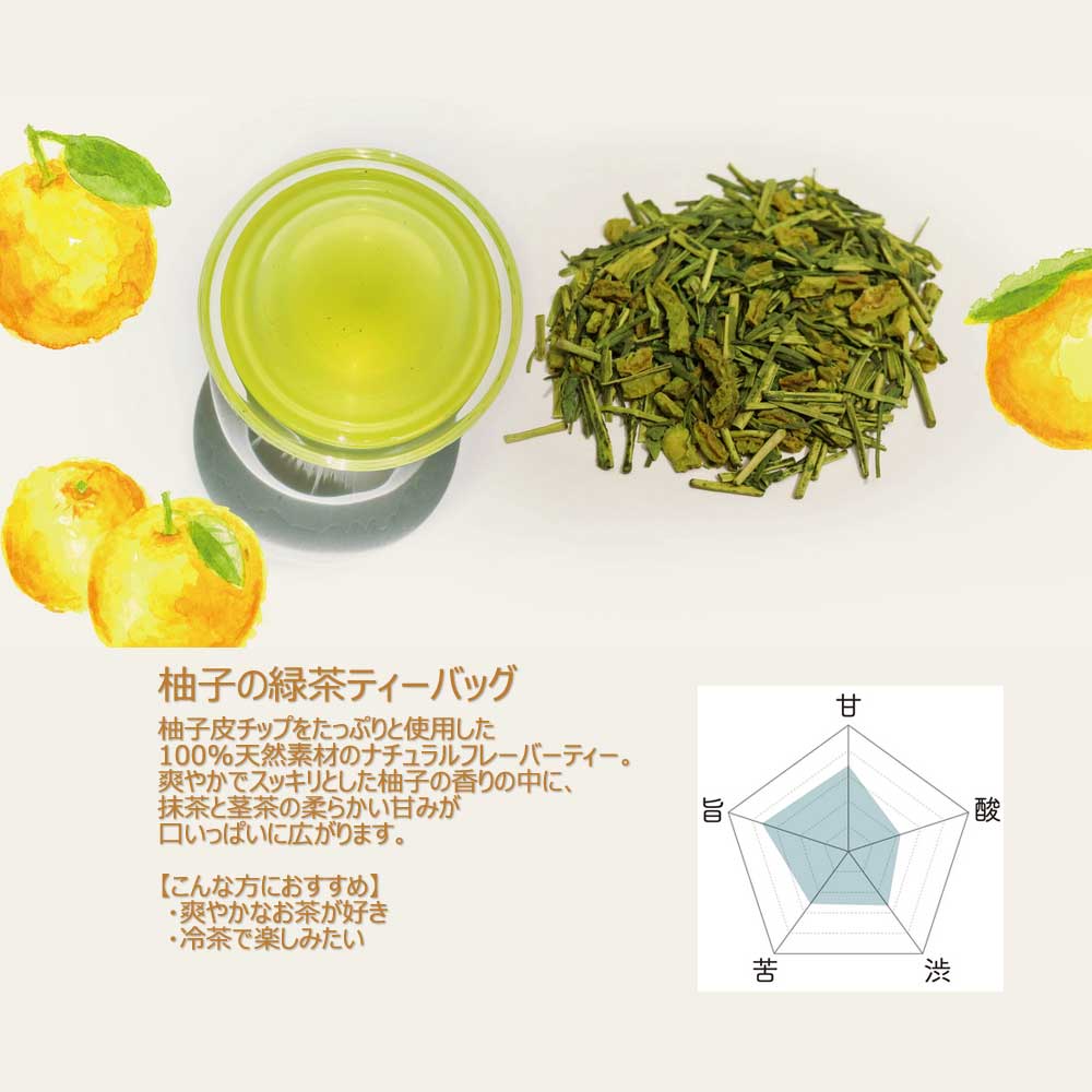 柚子の緑茶ティーバッグ